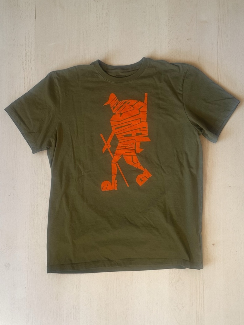 The North Face Green Tee with Orange Graphic Men Size XL